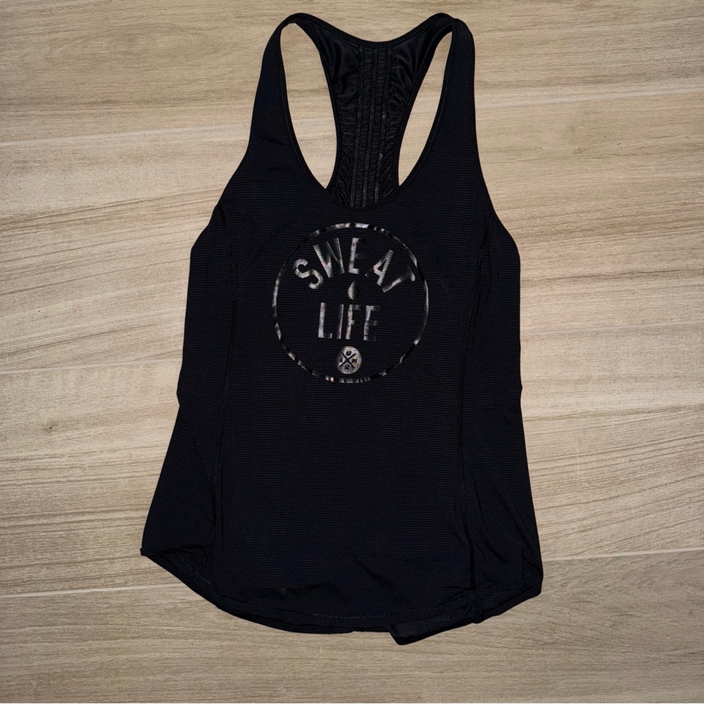 Lululemon Sweat Life Tank Black Tank Top 8